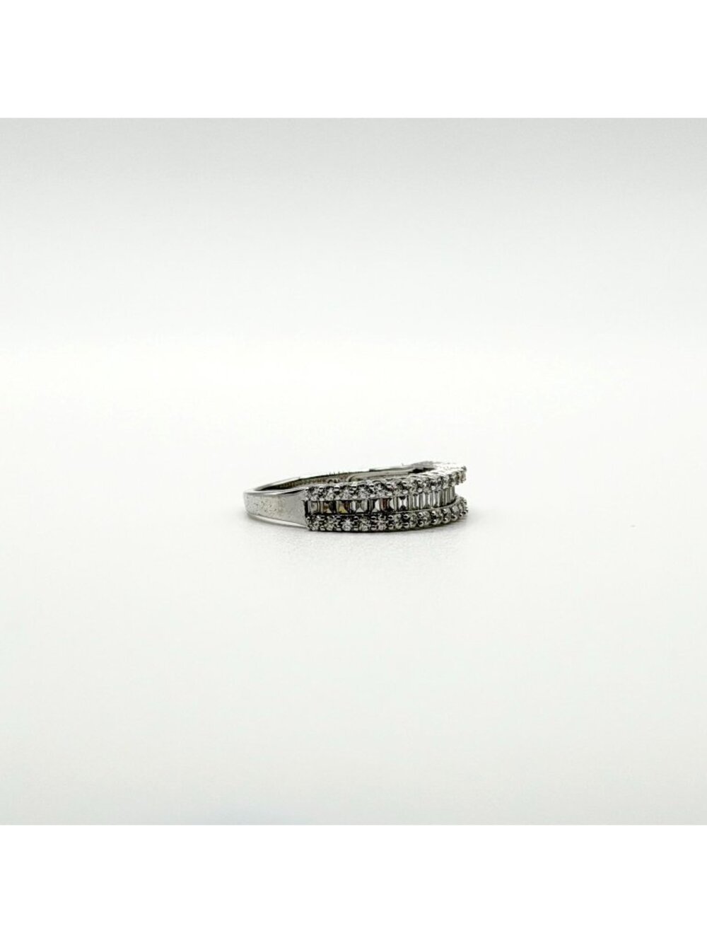 YGI 925 Sterling Silver Baguette & Round CZ Eternity Band Ring 9